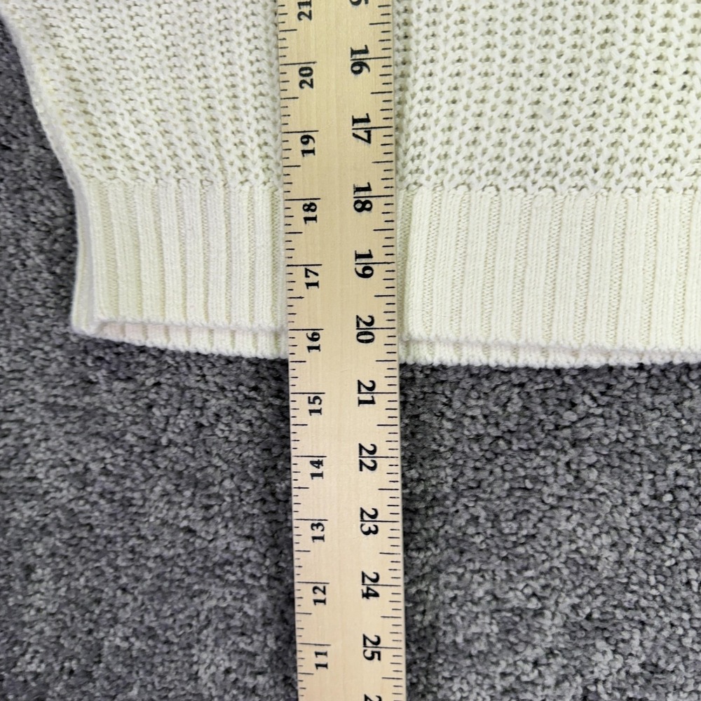 Divided Sweater Womens Small White Mock Neck Open Knit Cropped Pullover Top - Picture 4 of 9